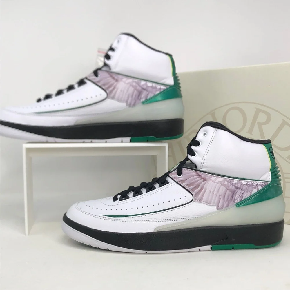Nike Air Jordan 2 Retro H Wings DZ7391-103 White Green Men’s Sneakers - Size 9